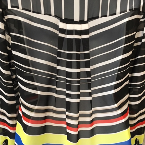 TOP ANA 1/4 TAB FRONT ROLL TAB SLEEVES STRIPES red white blue black yellow PS - Picture 5 of 11